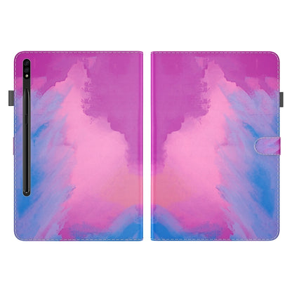 For Samsung Galaxy Tab S8+ / Tab S8 Plus /  Tab S7 FE / Tab S7+ 12.4 inch T970 / T976B Voltage Watercolor Pattern Skin Feel Magnetic Horizontal Flip PU Leather Case with Holder & Card Slots & Photo Frame(Purple Red) - Galaxy Tab S8+ Cases by buy2fix | Online Shopping UK | buy2fix