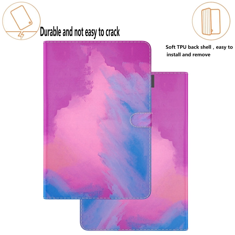 For Samsung Galaxy Tab S8+ / Tab S8 Plus /  Tab S7 FE / Tab S7+ 12.4 inch T970 / T976B Voltage Watercolor Pattern Skin Feel Magnetic Horizontal Flip PU Leather Case with Holder & Card Slots & Photo Frame(Purple Red) - Galaxy Tab S8+ Cases by buy2fix | Online Shopping UK | buy2fix