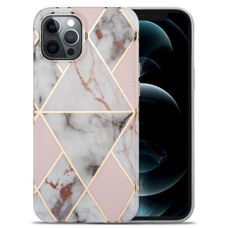 For iPhone 13 Pro Splicing Marble Pattern TPU Protective Case (Light Pink Grey) - iPhone 13 Pro Cases by buy2fix | Online Shopping UK | buy2fix