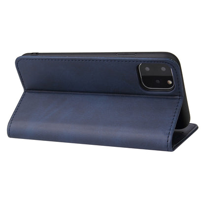 For iPhone 11 Pro Calf Texture Magnetic Horizontal Flip Leather Case with Holder & Card Slots & Wallet (Blue) - iPhone 11 Pro Cases by buy2fix | Online Shopping UK | buy2fix