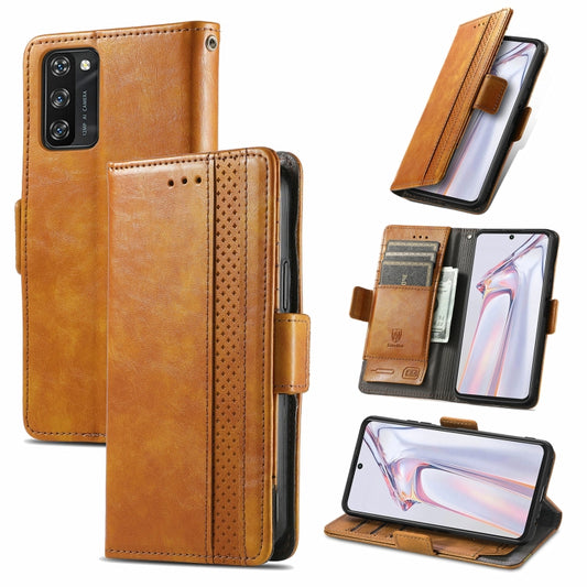 For Blackview A100 CaseNeo Business Splicing Dual Magnetic Buckle Horizontal Flip PU Leather Case with Holder & Card Slots & Wallet(Khaki) - More Brand by buy2fix | Online Shopping UK | buy2fix