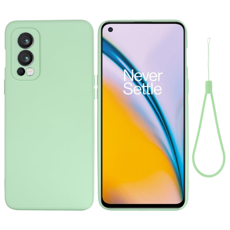 For OnePlus Nord 2 5G Solid Color Liquid Silicone Shockproof Full Coverage Protective Case(Green) - OnePlus Cases by buy2fix | Online Shopping UK | buy2fix