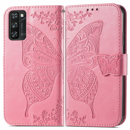 For Blackview A100 Butterfly Love Flower Embossed Horizontal Flip Leather Case with Holder & Card Slots & Wallet & Lanyard(Pink) - More Brand by buy2fix | Online Shopping UK | buy2fix