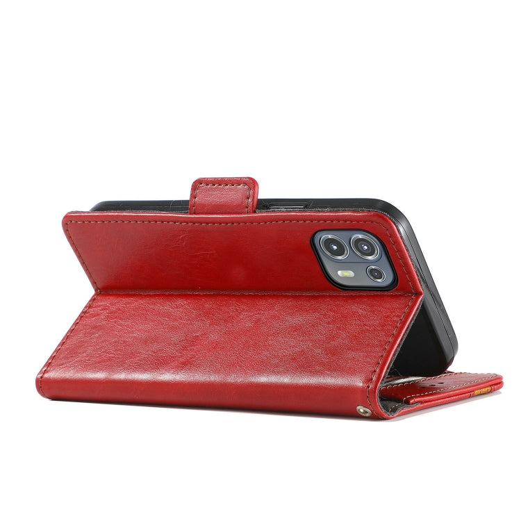 For Motorola Edge 20 Lite CaseNeo Business Splicing Dual Magnetic Buckle Horizontal Flip PU Leather Case with Holder & Card Slots & Wallet(Red) - Motorola Cases by buy2fix | Online Shopping UK | buy2fix