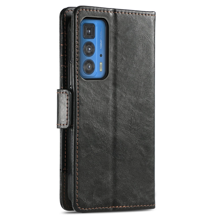 For Motorola Edge 20 Pro CaseNeo Business Splicing Dual Magnetic Buckle Horizontal Flip PU Leather Case with Holder & Card Slots & Wallet(Black) - Motorola Cases by buy2fix | Online Shopping UK | buy2fix