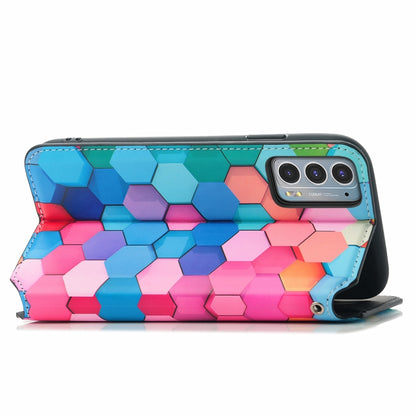 For Motorola Edge 20 Colorful Magnetic Horizontal Flip PU Leather Case with Holder & Card Slot & Wallet(Colorful Cube) - Motorola Cases by buy2fix | Online Shopping UK | buy2fix