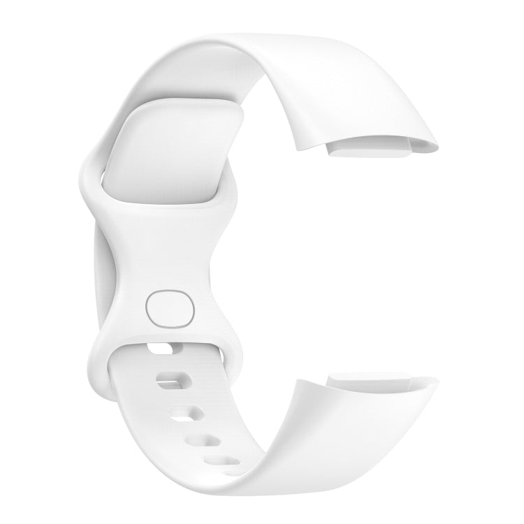 For Fitbit Charge 5 Silicone Watch Band, Size:L(White) - Watch Bands by buy2fix | Online Shopping UK | buy2fix