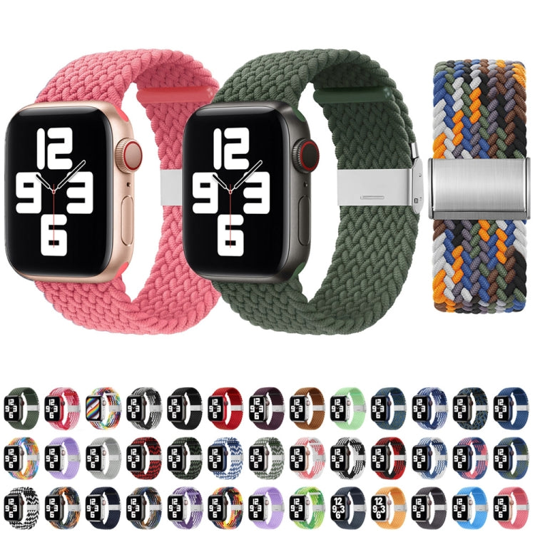 Nylon Braid One Buckle Watch Band For Apple Watch Series 9&8&7 41mm / SE 3&SE 2&6&SE&5&4 40mm / 3&2&1 38mm(Charcoal) - Watch Bands by buy2fix | Online Shopping UK | buy2fix