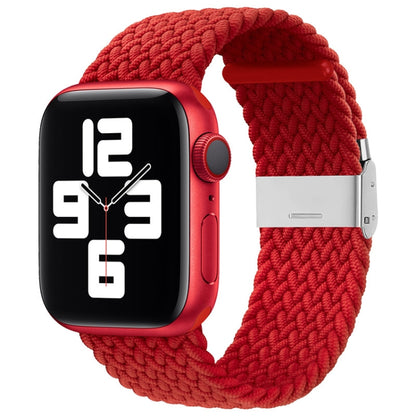 Nylon Braid One Buckle Watch Band For Apple Watch Ultra 49mm&Watch Ultra 2 49mm / Series 9&8&7 45mm / SE 3&SE 2&6&SE&5&4 44mm / 3&2&1 42mm(Red) - Watch Bands by buy2fix | Online Shopping UK | buy2fix