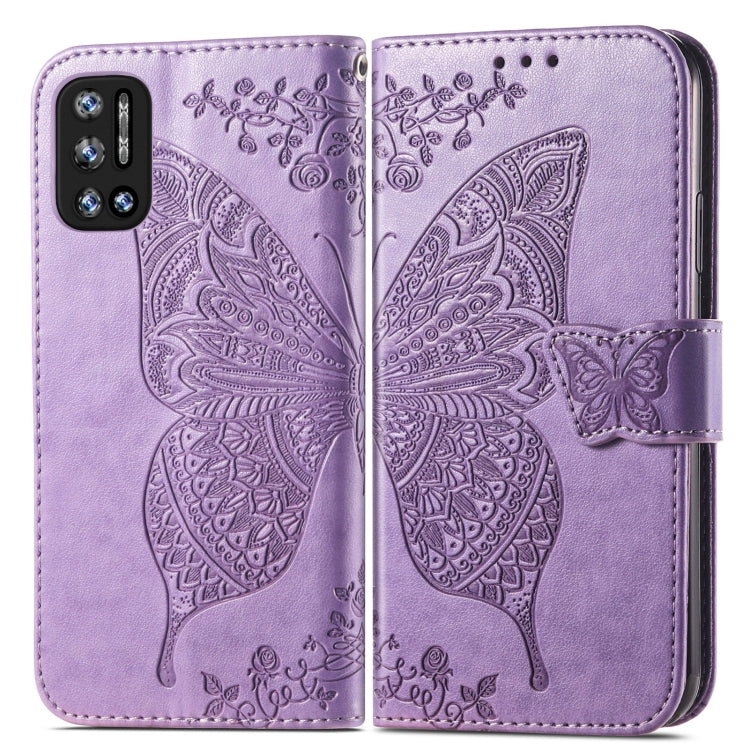 For DOOGEE N40 Pro Butterfly Love Flowers Embossed Horizontal Flip Leather Case with Holder & Card Slots & Wallet & Lanyard(Light Purple) - More Brand by buy2fix | Online Shopping UK | buy2fix