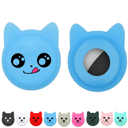 Hanhan Smiley Cute Cartoon Pet Collar Anti-lost Tracker Silicone Case For AirTag(Mint Green) - Pet Series by Mutural | Online Shopping UK | buy2fix