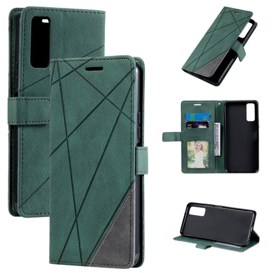 For vivo Y72 5G / Y52 5G / iQOO Z3 Skin Feel Splicing Horizontal Flip Leather Phone Case(Green) - vivo Cases by buy2fix | Online Shopping UK | buy2fix