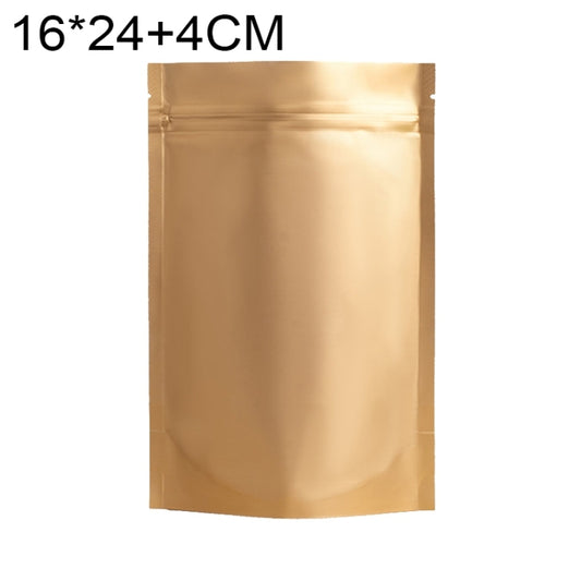 100 PCS/Set Matte Aluminum Foil Snack Stand-up Pouch, Size:16x24+4cm(Gold) - Preservation Supplies by buy2fix | Online Shopping UK | buy2fix