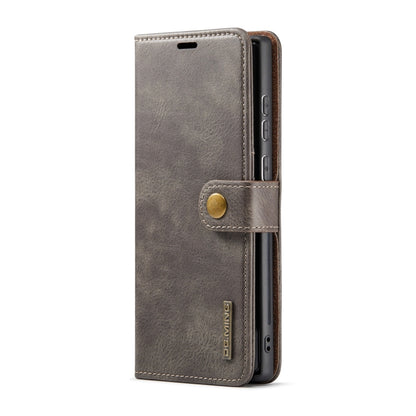 For Samsung Galaxy S22 Ultra 5G DG.MING Crazy Horse Texture Detachable Magnetic Leather Phone Case(Grey) - Galaxy S22 Ultra 5G Cases by DG.MING | Online Shopping UK | buy2fix