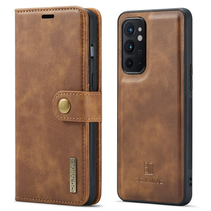 For OnePlus 9RT 5G DG.MING Crazy Horse Texture Detachable Magnetic Leather Phone Case(Brown) - OnePlus Cases by DG.MING | Online Shopping UK | buy2fix