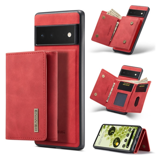 For Google Pixel 6 Pro DG.MING M1 Series 3-Fold Multi Card Wallet Back Cover Leather Phone Case(Red) - Google Cases by DG.MING | Online Shopping UK | buy2fix