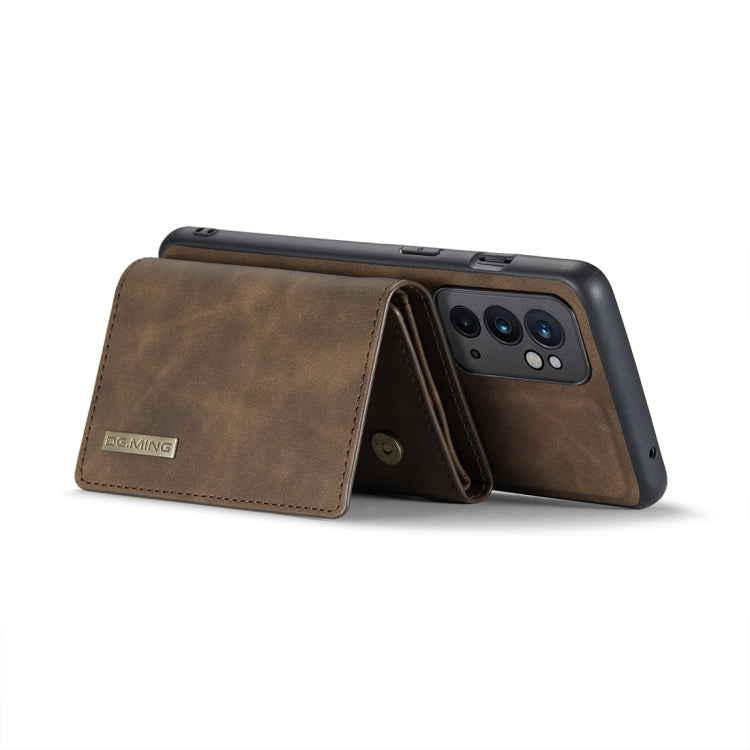 For OnePlus 9RT 5G DG.MING M1 Series 3-Fold Multi Card Wallet Back Cover Leather Phone Case(Coffee) - OnePlus Cases by DG.MING | Online Shopping UK | buy2fix