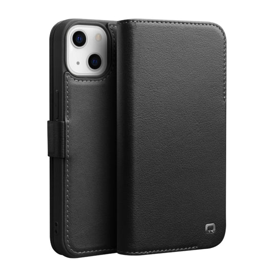 For iPhone 13 mini QIALINO Magnetic Buckle Leather Phone Case (Black) - iPhone 13 mini Cases by QIALINO | Online Shopping UK | buy2fix