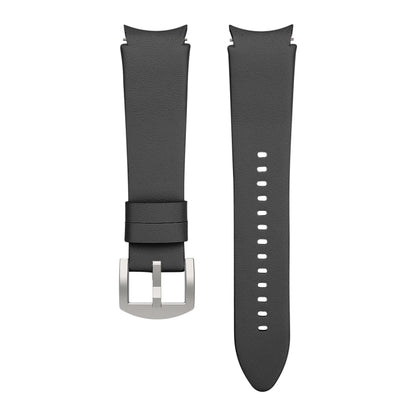 For Samsung Galaxy Watch4 40mm / 44mm Genuine Leather Watch Band(Black) - Watch Bands by buy2fix | Online Shopping UK | buy2fix