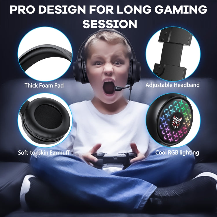 ONIKUMA X7 Pro USB + 3.5mm RGB Lighting Gaming Wired Headset(Black) - Multimedia Headset by ONIKUMA | Online Shopping UK | buy2fix