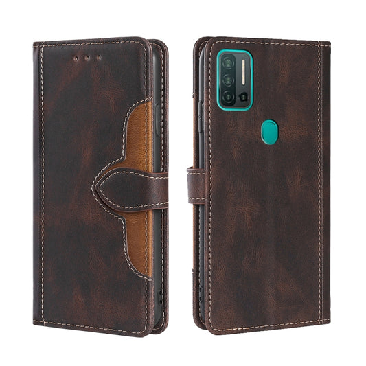 For Ulefone Note 11P Skin Feel Straw Hat Magnetic Buckle Leather Phone Case(Brown) - Ulefone Cases by buy2fix | Online Shopping UK | buy2fix