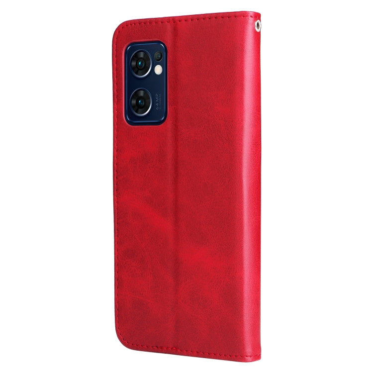 For OPPO Reno7 5G / Find X5 Lite International Version Fashion Calf Texture Zipper Horizontal Flip Leather Case(Red) - OPPO Cases by buy2fix | Online Shopping UK | buy2fix