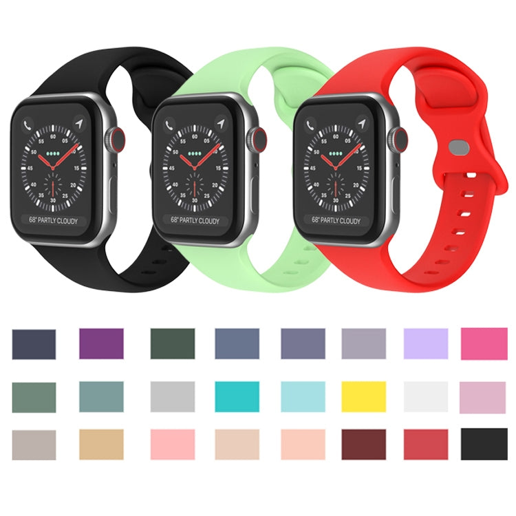 Butterfly Buckle Silicone Watch Band, Size: L For Apple Watch Ultra 49mm&Watch Ultra 2 49mm / Series 9&8&7 45mm / SE 3&SE 2&6&SE&5&4 44mm / 3&2&1 42mm(Midnight Blue) - Watch Bands by buy2fix | Online Shopping UK | buy2fix