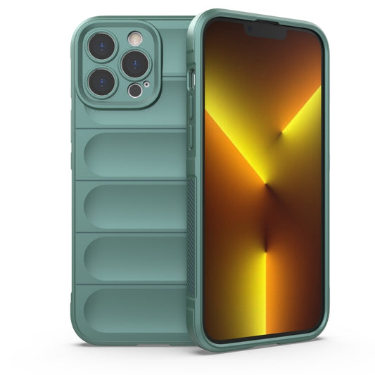 For iPhone 13 Pro Max Magic Shield TPU + Flannel Phone Case (Dark Green) - iPhone 13 Pro Max Cases by buy2fix | Online Shopping UK | buy2fix