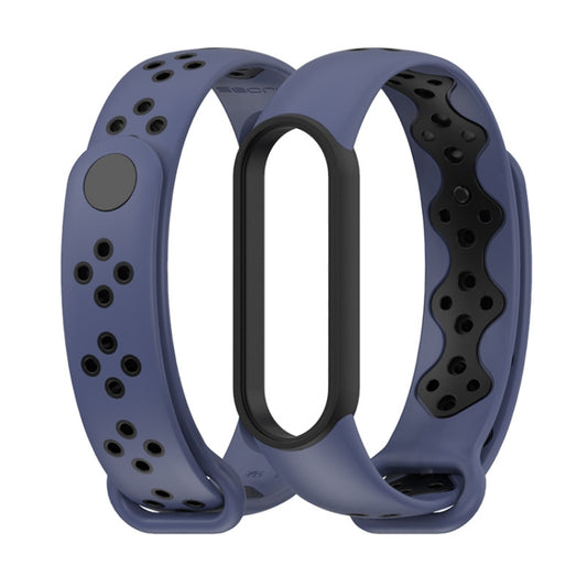 For Xiaomi Mi Band 5/6/7 Mijobs Sport Two-color TPU Watch Band(Midnight Blue+Black) - Watch Bands by MIJOBS | Online Shopping UK | buy2fix