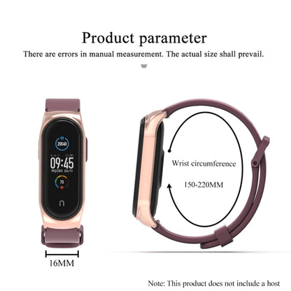 For Xiaomi Mi Band 3/4/5/6 Mijobs CS Silicone Waterproof Watch Band(Wine Red+Rose Gold) - Watch Bands by MIJOBS | Online Shopping UK | buy2fix