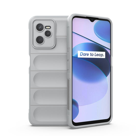 For OPPO Realme C35 Magic Shield TPU + Flannel Phone Case(Grey) - Realme Cases by buy2fix | Online Shopping UK | buy2fix