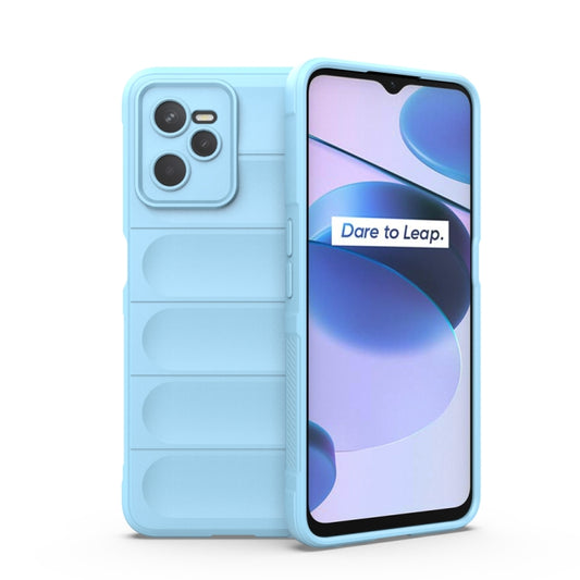 For OPPO Realme C35 Magic Shield TPU + Flannel Phone Case(Light Blue) - Realme Cases by buy2fix | Online Shopping UK | buy2fix