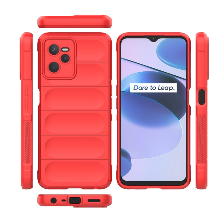 For OPPO Realme C35 Magic Shield TPU + Flannel Phone Case(Dark Blue) - Realme Cases by buy2fix | Online Shopping UK | buy2fix