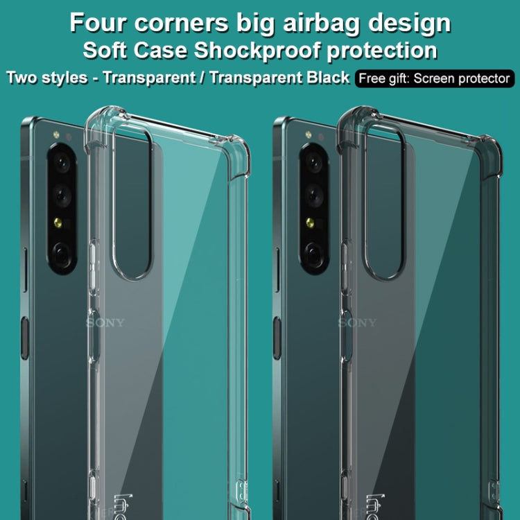 For Sony Xperia 1 IV imak All-inclusive Shockproof Airbag TPU Case with Screen Protector(Transparent Black) - Sony Cases by imak | Online Shopping UK | buy2fix