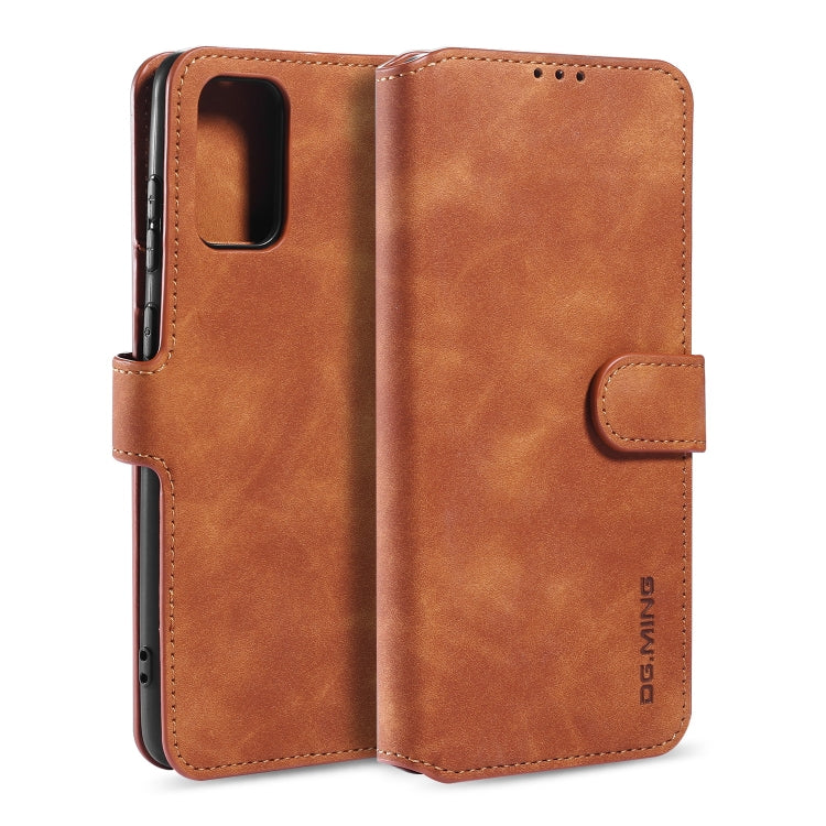 For Galaxy S20 DG.MING Retro Oil Side Horizontal Flip Case with Holder & Card Slots & Wallet(Brown) - Galaxy Phone Cases by DG.MING | Online Shopping UK | buy2fix