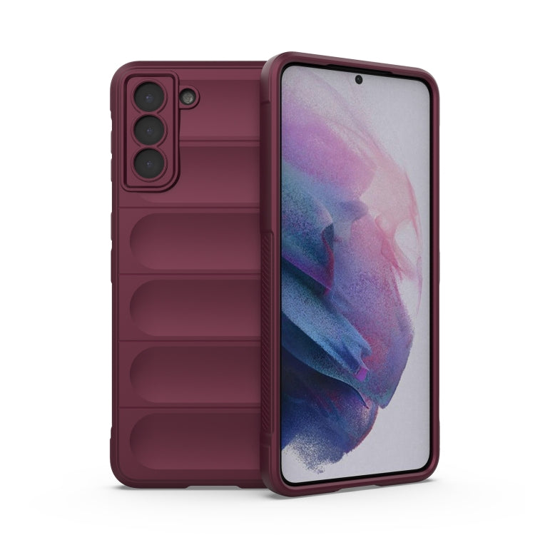 For Samsung Galaxy S21+ 5G Magic Shield TPU + Flannel Phone Case(Wine Red) - Galaxy S21+ 5G Cases by buy2fix | Online Shopping UK | buy2fix