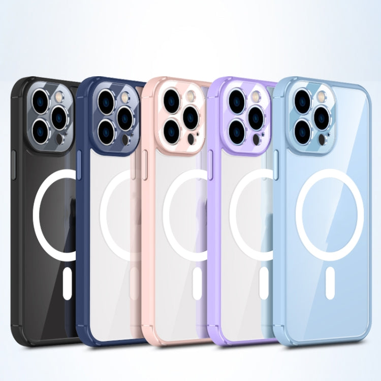 For iPhone 12 Pro Soft Shield MagSafe Magnetic Acrylic Transparent PC Phone Case(Dark Blue) - iPhone 12 / 12 Pro Cases by buy2fix | Online Shopping UK | buy2fix