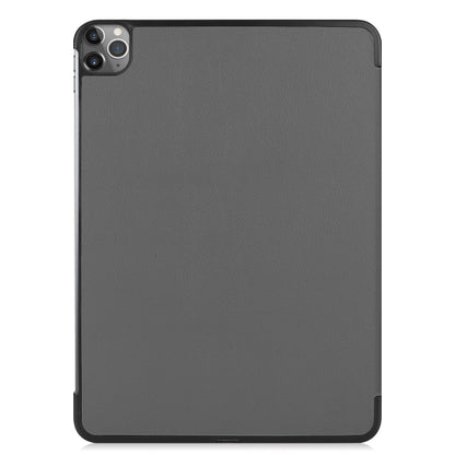 For iPad Air 13 2024 / Pro 12.9 2022 Custer Texture 3-Fold Smart Leather Tablet Case(Gray) - iPad Pro 12.9 (2020) Cases by buy2fix | Online Shopping UK | buy2fix