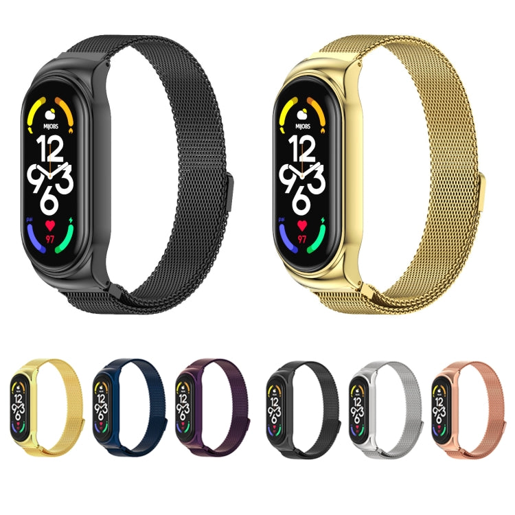 For Xiaomi Mi Band 7 / 7 NFC MIJOBS CS Milan Magnetic Stainless Steel Watch Band(Gold) - Watch Bands by MIJOBS | Online Shopping UK | buy2fix