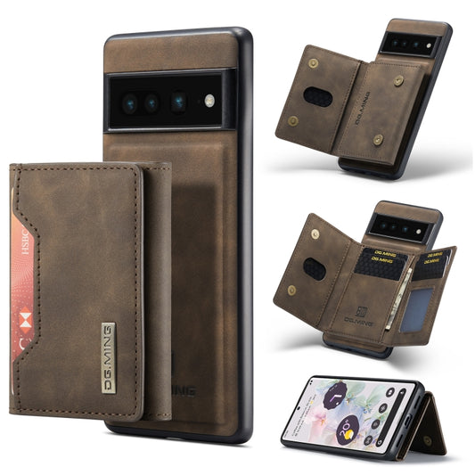 For Google Pixel 7 Pro 5G DG.MING M2 Series 3-Fold Multi Card Bag Phone Case(Coffee) - Google Cases by DG.MING | Online Shopping UK | buy2fix