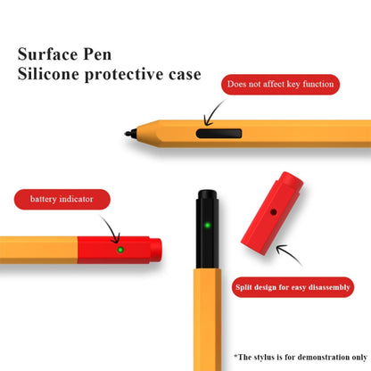 Contrasting Color Series Liquid Silicone Protective Case For MicroSoft Surface Pen(Black) - Pencil Accessories by buy2fix | Online Shopping UK | buy2fix