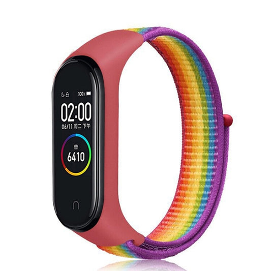 For Xiaomi Mi Band 7 Nylon Weave Watch Band(Rainbow Colors) - Watch Bands by buy2fix | Online Shopping UK | buy2fix