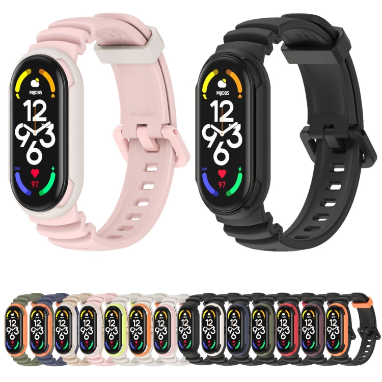 For Xiaomi Mi Band 5 / 6 / 7 MIJOBS GS Unibody Two-color Watch Band(Pink Warm Grey) - Watch Bands by MIJOBS | Online Shopping UK | buy2fix