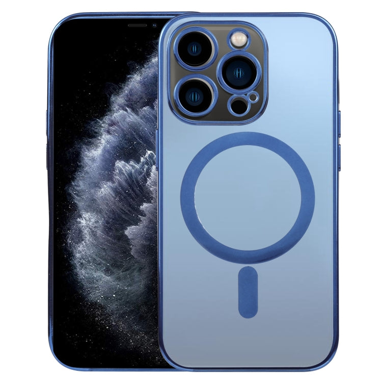 For iPhone 11 Pro MagSafe Electroplating Straight TPU Phone Case(Dark Blue) - iPhone 11 Pro Cases by buy2fix | Online Shopping UK | buy2fix