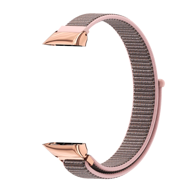 For Huawei Band 6 / Honor Band 6 / 7 Mijobs Breathable Nylon Watch Band(Pink Sand Rose Gold) - Watch Bands by MIJOBS | Online Shopping UK | buy2fix