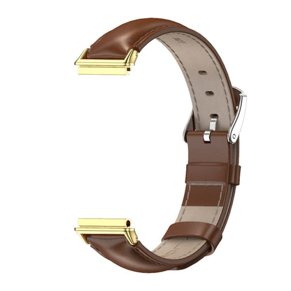 For Huawei Band 7 / 7 NFC MIJOBS Cowhide Leather Watch Band(Brown Gold) - Watch Bands by MIJOBS | Online Shopping UK | buy2fix