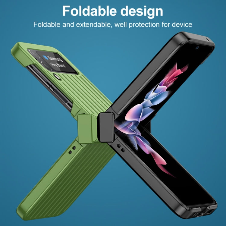 For Samsung Galaxy Z Flip4 5G IMAK JS-3 Series Colorful Vertical Stripe PC Case(Green) - Galaxy Z Flip4 5G Cases by imak | Online Shopping UK | buy2fix