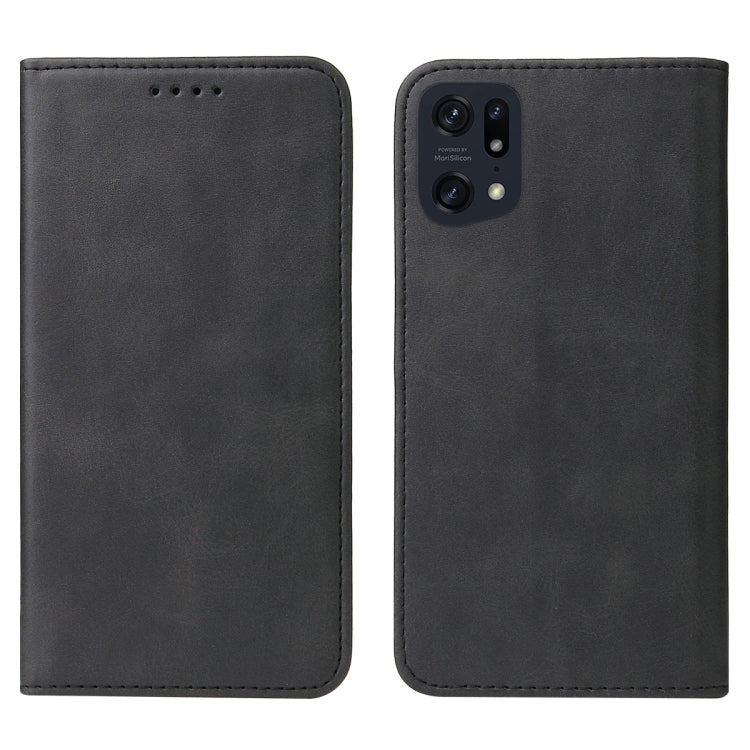 For OPPO Find X5 Pro Magnetic Closure Leather Phone Case(Black) - OPPO Cases by buy2fix | Online Shopping UK | buy2fix