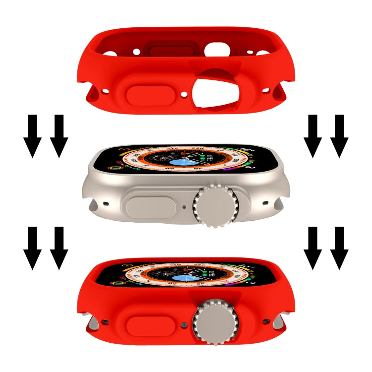 For Apple Watch Ultra 49mm Candy TPU Protective Case(Red) - Watch Cases by buy2fix | Online Shopping UK | buy2fix