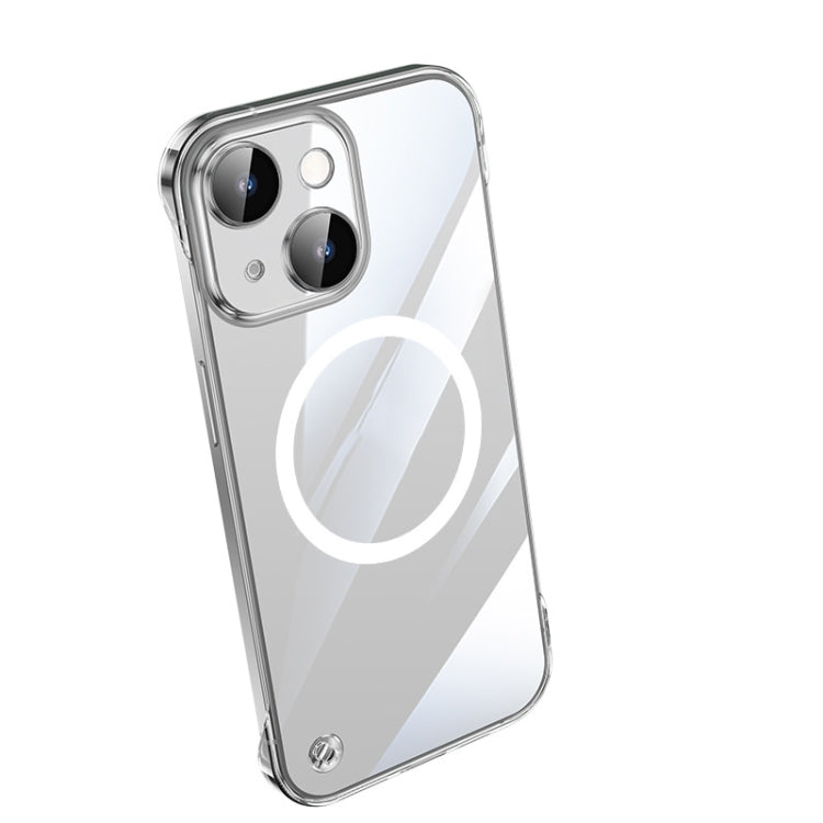 For iPhone 14 Plus Electroplating Frameless Magsafe Magnetic PC Phone Case(Transparent) - iPhone 14 Plus Cases by buy2fix | Online Shopping UK | buy2fix